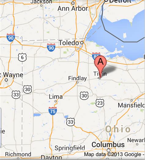 Distance between University Heights, OH and Tiffin, OH