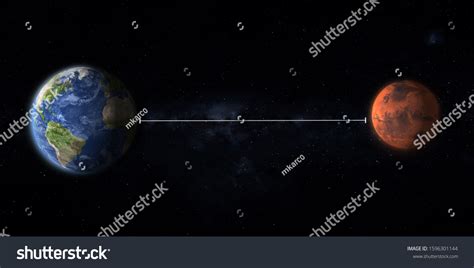 Distance between earth and mars in meters