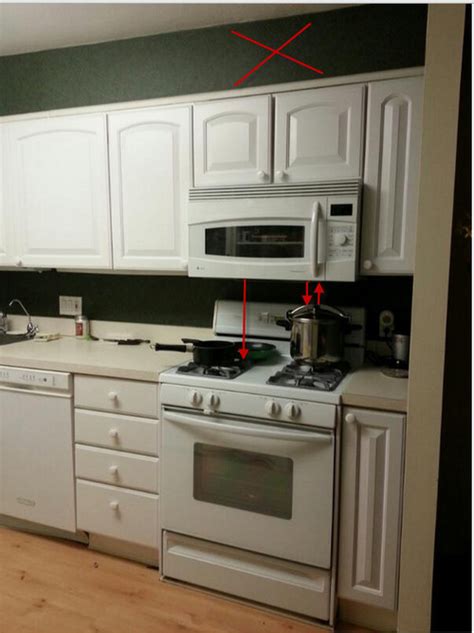 Distance between stove top and overhanging microwave