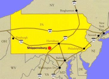 Distance from Auburn, NY to Shippensburg, PA