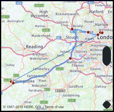 Distance from Basingstoke Hampshire Great Britain to Liverpool ...