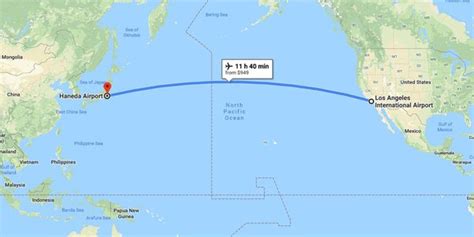 Distance from California to Japan - Travelmath