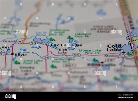 Distance from Cold Lake, AB to Lac La Biche, AB Canada Map