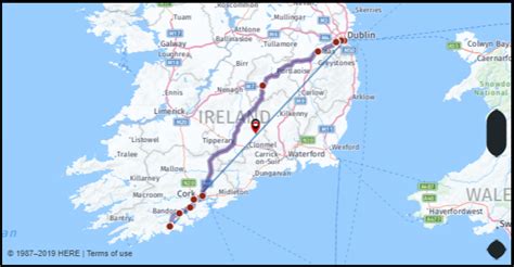 Distance from Dublin Dublin Ireland to Clonakilty Cork County Ireland ...