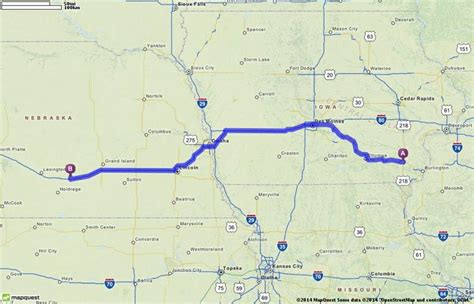 Distance from Iowa City, IA to Kearney, NE