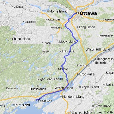 Distance from Merrickville Canada to Kingston Canada