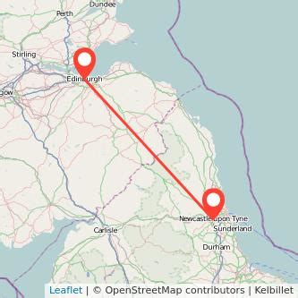 Distance from Newcastle upon Tyne to Edinburgh