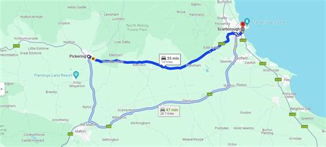 Distance from Pickering to Scarborough