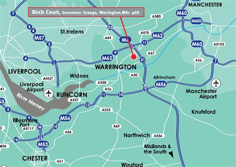 Distance from Widnes to Warrington