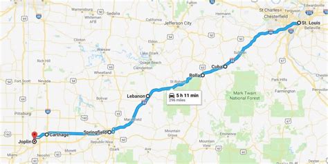 Distance joplin mo to springfield mo. The closest town to the halfway point is Camdenton, MO, situated 152 miles from Joplin, MO and 163 miles from Hannibal, MO. It would take 2 hours 21 mins to go from Joplin to Camdenton and 3 hours 2 mins to go from Hannibal to Camdenton. Major Cities Along the Route. The only major city along the route is Springfield, MO. 