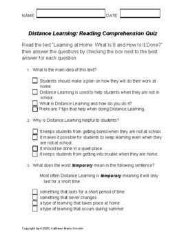 Distance learning reading comprehension. to kun je gemakkelijk de afstand bepa...