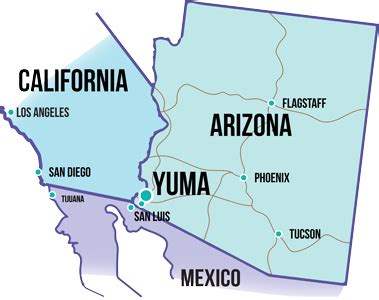 Distance phoenix to yuma az. Here’s how to get to Mexico. San Luis Rio Colorado Follow U.S. Highway 95 south, about 30 miles from downtown Yuma. San Luis Port of Entry is open 24 hours a day. For more info, visit SanLuisAz.gov or SanLuisRC.gob.mx. Algodones Take I-8 West to the Andrade exit, then south about two miles. Pay to park in the Quechan Tribe’s paved and ... 