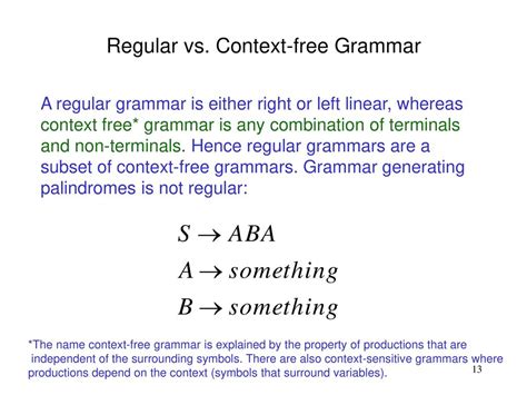 Distinction Between Regular Grammar and Context Free Grammar Software