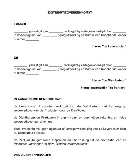 Distributieovereenkomst