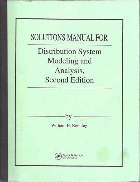 Distribution system modeling analysis solution manual. - A handbook of clinical scoring systems for thematic apperceptive techniques personality and clinical psychology.