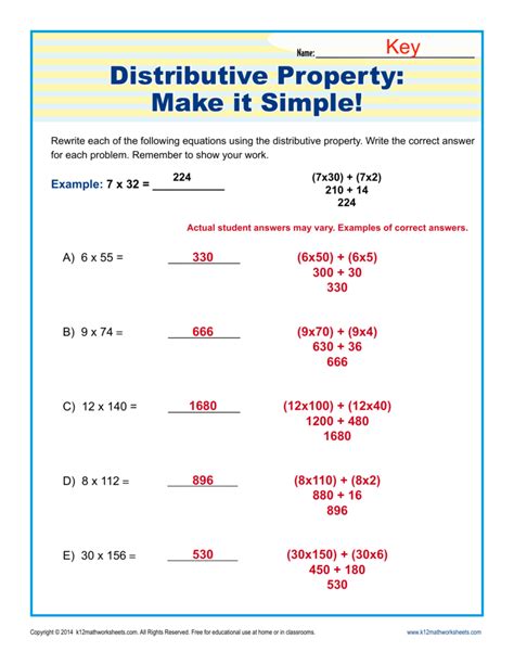 Distributive Property Multiplication 3rd Grade