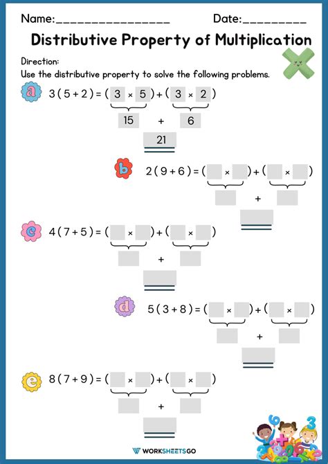 Distributive Property Worksheet 4th Grade Upper elementary math