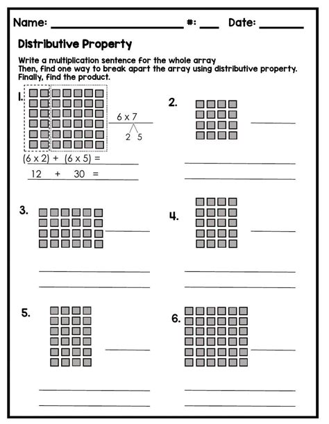 Distributive Property of Multiplication Using Arrays online exercise