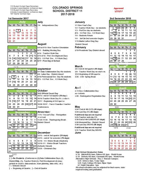 District 20 Colorado Springs Calendar