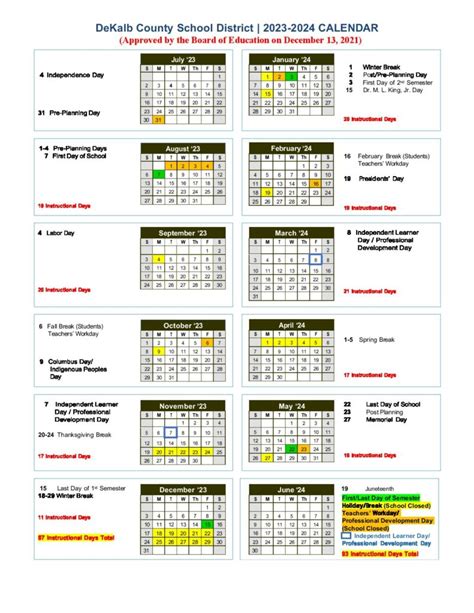 District 428 Calendar