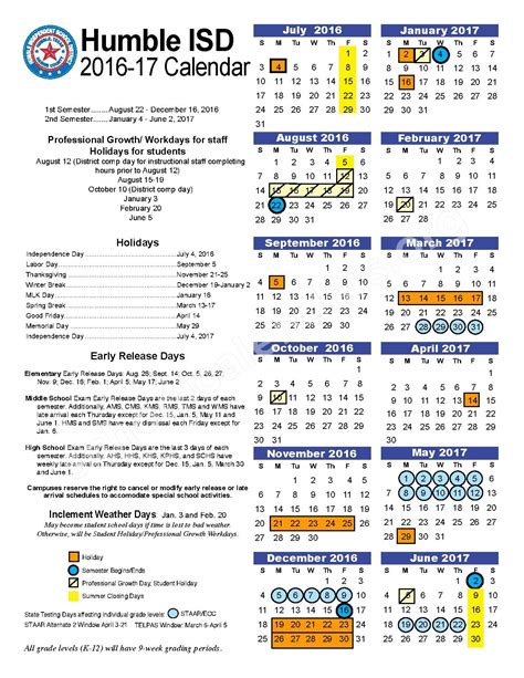 District Calendars - China Spring ISD