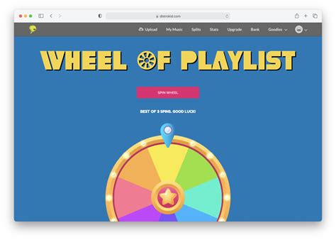 DistroKid made a playlist and we'll put you on it but first you have to SPIN THE WHEEL https://distrokid.com/wheel/ . 