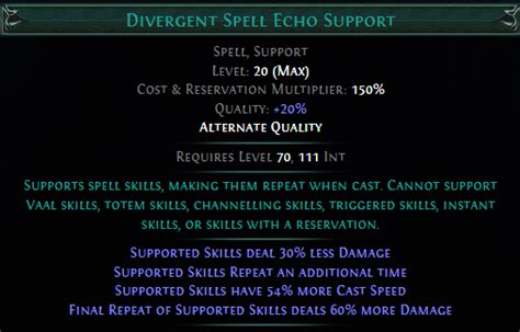 Divergent Spell Echo Support PoE 3.21 - vhpg.com