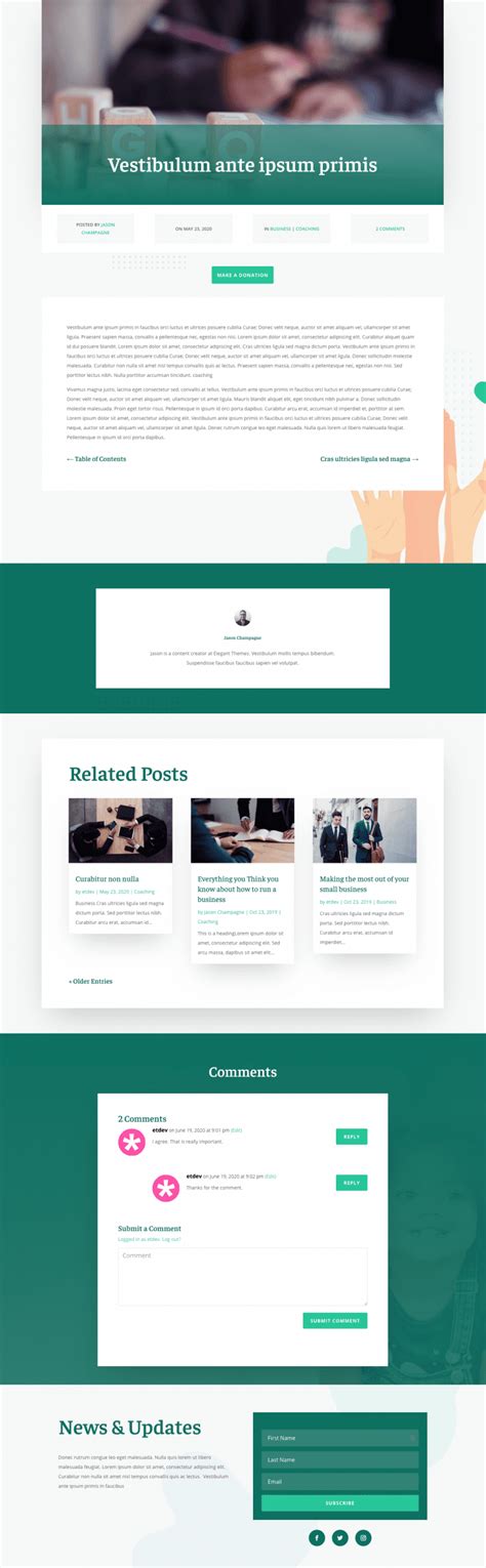 Divi Blog Post Template