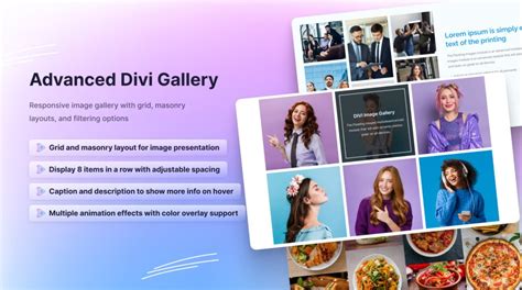 Divi vertical gallery.  Divi will populate the gallery module with some images ...