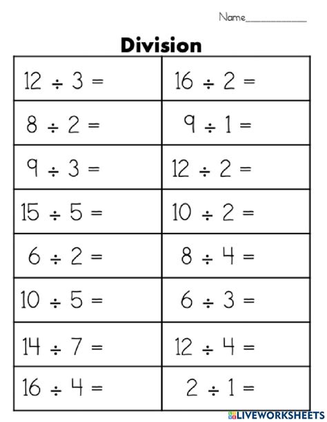 Divide 1Digit Numbers Worksheet for 2nd 3rd Grade Lesson