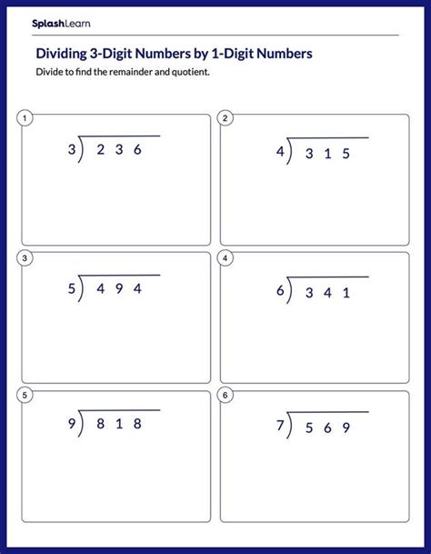 Divide 3Digit Numbers by 3Digit Numbers with Remainder