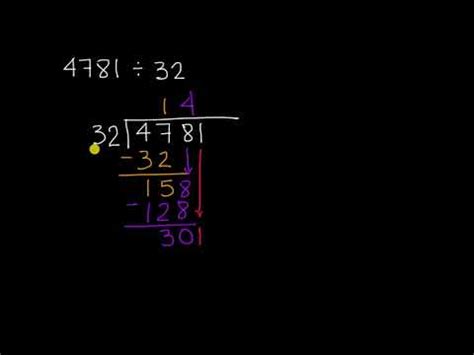 Dividing by a 2-digits: 4781÷32 (video) Khan Academy