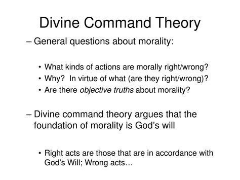 Divine command theory. According to DIVINE COMMAND THEORY. rape can be good. child molesting can be good. lies can be good. theft can be good. slaughter of thousands of innocent people can be good. All that matters is that the "god" commands it. Scriptures can record what some people at some time thought god commanded them to do. 