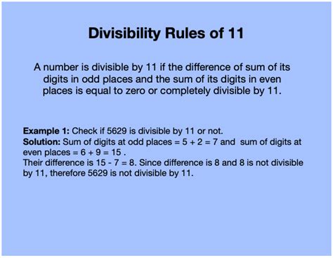 Divisibility Rules for 11 - Number System