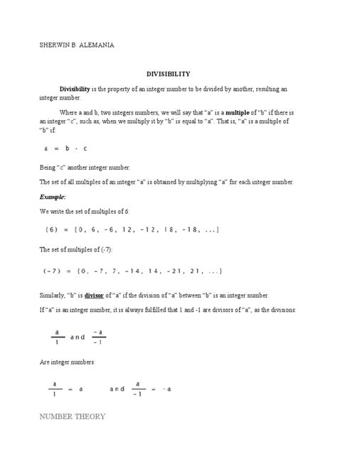 Divisibility in number theory pdf.  Then we will 11.  5.  Given two intege...