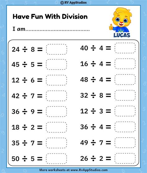 Division Math Problems For Kids Thekidsworksheet