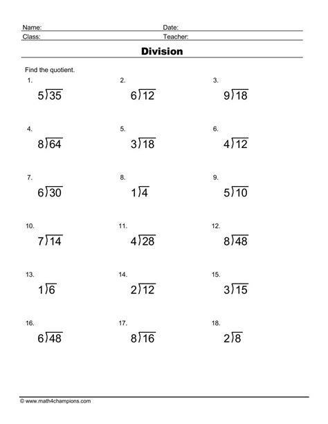 Division With 2 Digit Numbers