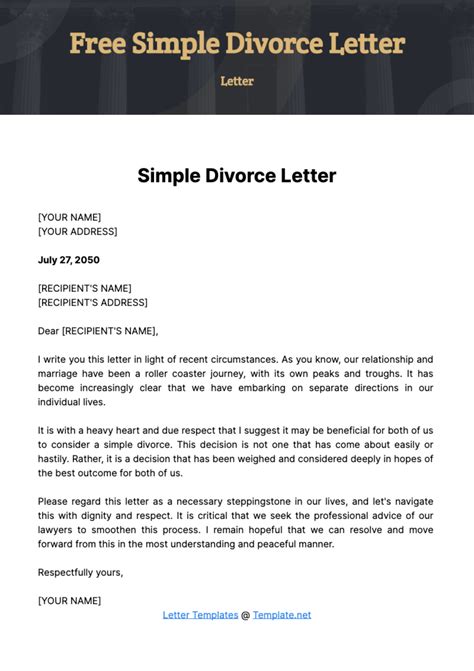 Divorce Letter Template