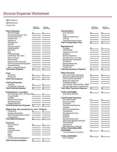 Divorce Planning Worksheet Fill Out and Sign Printable PDF Template