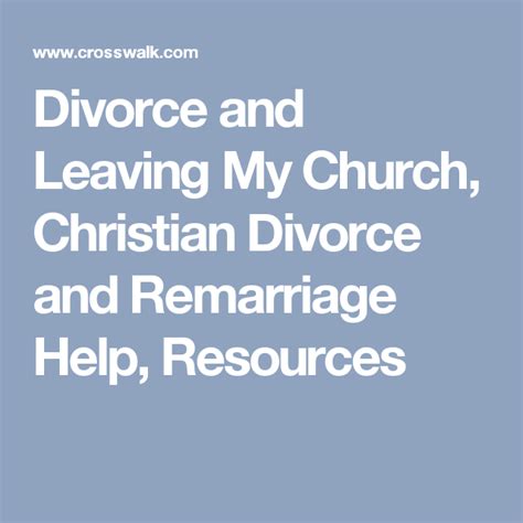 Divorce and Leaving My Church - Divorce and …