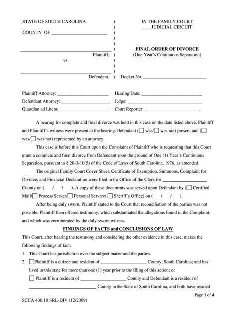 Divorce in Sc 20092024 Form Fill Out and Sign Printable PDF Template