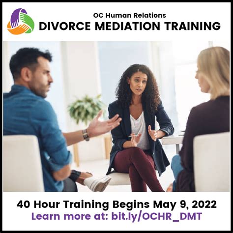 Divorce mediation training.  Rather than imposing a solution, a profes...
