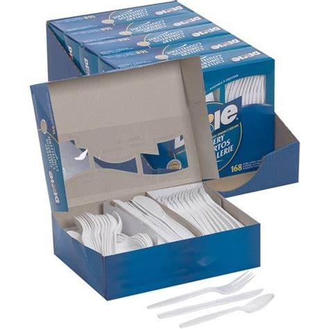 Dixie Combo Pack, Tray w/ Plastic Utensils, Assorted, 168 Pieces …