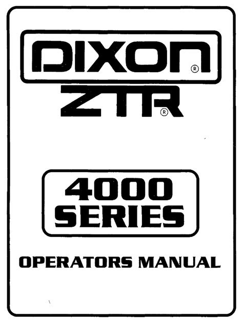 Dixon 4000 series mower service manual. - Character recognition systems a guide for students and practitioners.
