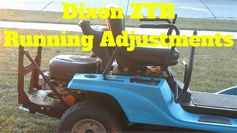 Dixon ZTR Running Adjustments - YouTube