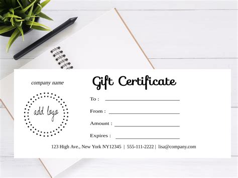 Diy Gift Certificate Template