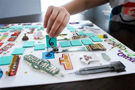 Diy board game. May 20, 2019 · Here is how to modify this DIY board game for different ages and stages. Place only one placeholder at the start of the game and allow your child to roll the dice. Invite your child to move their placeholder throughout the game board. When the weather warms up, try these other DIY board games: Outdoor Scavenger Hunt; DIY Outdoor Chalk Board Game 