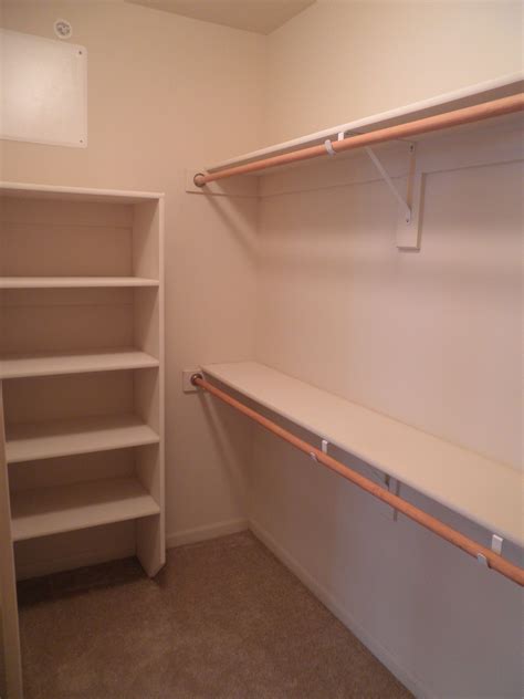 Diy closet shelves and rods. Sep 11, 2019 ... My second organizer was much simpler. For a 6' span, I had a top shelf near the top of the closet, then 2-level rods across 4' of span, and a ... 