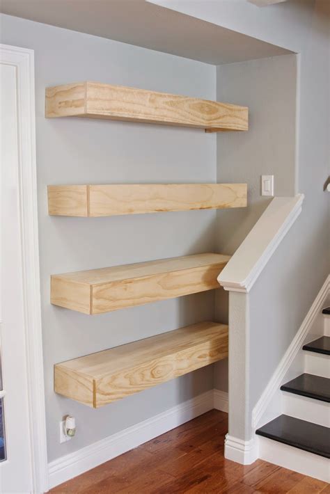 Diy floating shelves. Sep 29, 2020 · Set the fence to 3.25″ (I am assuming the standard 2×4 width is 3.5″). Our plan is to take off .25″ of each side of the 2×4. Run it through the saw at this width. This is what I have found the be the minimum width you can take off … 