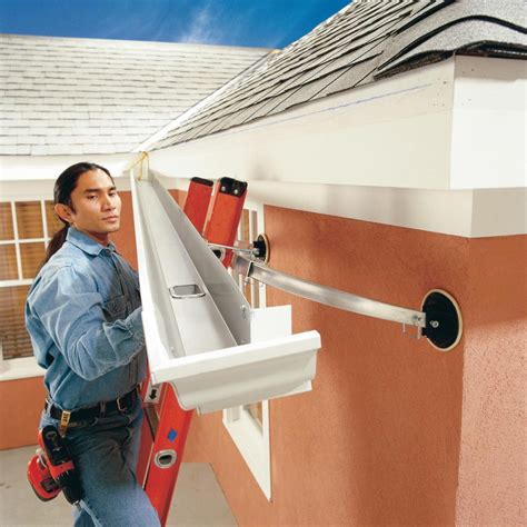 Diy gutter installation. Measure the length of the area you want to install the gutters. Cut the vinyl gutter parts to size with a saw. Drill holes in the vinyl gutter parts. Assemble the vinyl gutters according to the instructions. Hang the vinyl gutters from the roof using the holes you drilled. Use the level to make sure the gutters are installed correctly. 